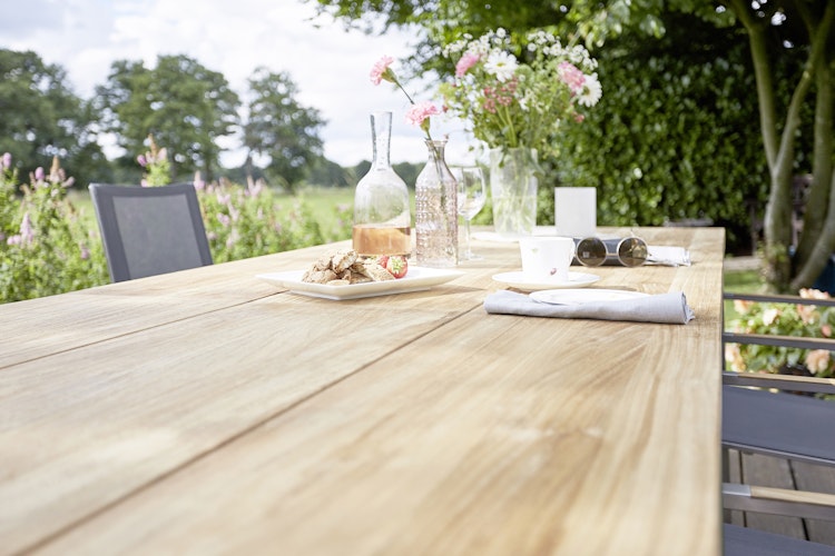 Diamond Garden Ausziehtisch LEVANTO, Edelstahl gebürstet / Recycled Teak