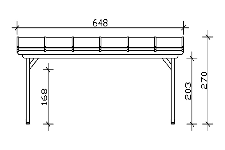Skan Holz Terrassendach Ancona Leimholz o. Mittelpfosten 648 cm