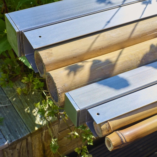 BambusBASIS Modul5 Slimline Zaunfeld mit Abschlussprofilen oben/unten