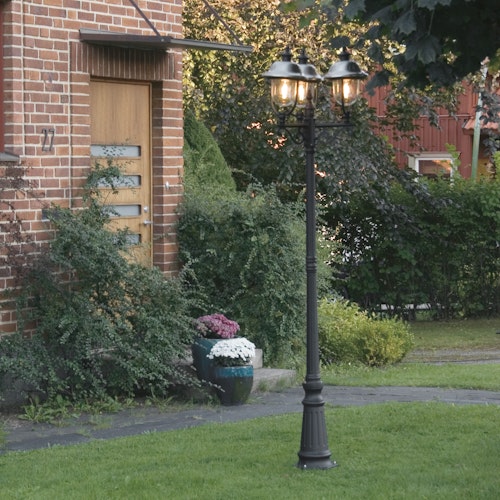 Konstsmide Stehleuchte Parma, 3-flammig, matt schwarz/edelstahl (7243-000)