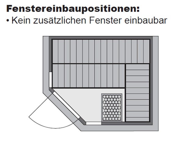 Karibu Sauna Sinai 3 - Massivholzsauna mit Eckeinstieg 38 mm inkl. gratis Sauna-Zubehörset im Wert von 234,94 €