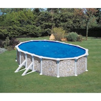 Summer Fun Stahlwandpool Ovalformbecken-Set Steinoptik 610x375x120cm 