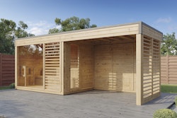 Wolff Finnhaus Saunahaus Sintje 5323/6323 mit Seitendach