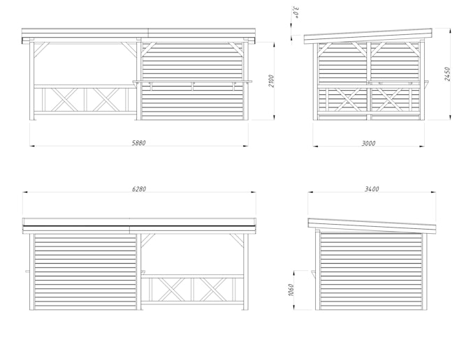 Palmako Carport/Pavillon Connect Lenna 16,6 m² Set 310