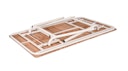 Vorschaubild Garden Pleasure Gartenmöbel Set CARMEL, Tisch 150 x 90 + 4 Stapelsessel, Stahl Weiß / Teak / Rope