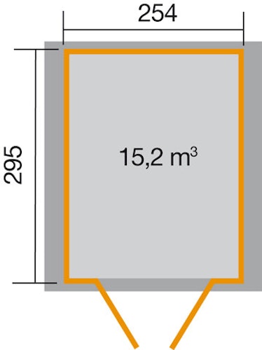 Weka 19 mm Gartenhaus 316 - Doppeltür