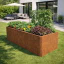 Vorschaubild Premium Hochbeet aus Cortenstahl mit Rostpatina 200 x 80 x 75 cm