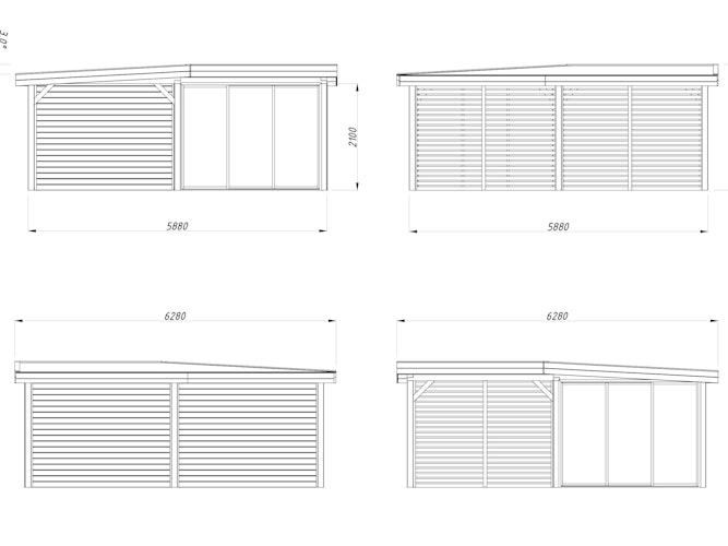 Palmako Carport/Pavillon Connect Lenna 24,9 m² Set 411 Slide