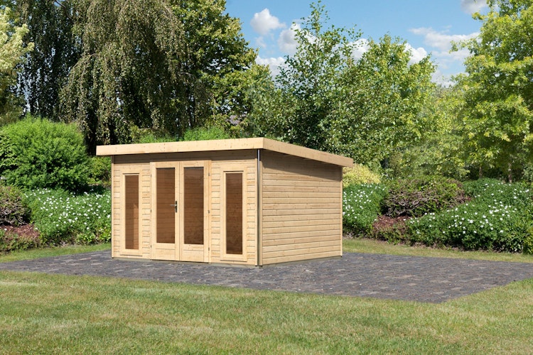 Karibu Premium Gartenhaus Radeburg 2 - 40 mm (Homeoffice-Gartenhaus)