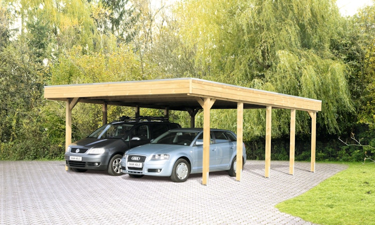 Skan Holz Friesland - Flachdach Doppelcarport Profil - Breite 557 cm Nadelholz