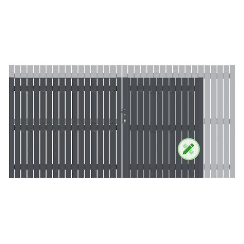 TraumGarten SQUADRA Doppeltor auf Maß mit E-Antrieb