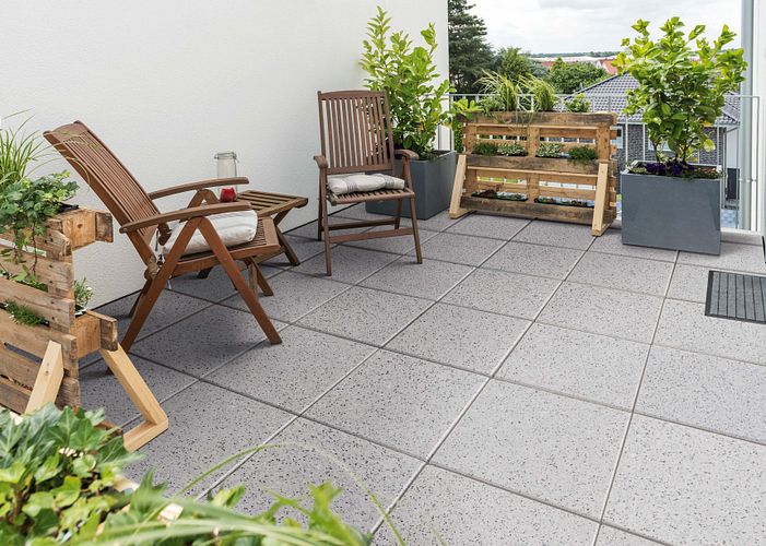 Diephaus Terrassenplatte OPTIMA ARMIERT Granit-Grau 40 x 40 x 4 cm