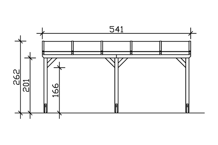 Skan Holz Wandanbau-Carport Vogtland 300 x 541 cm