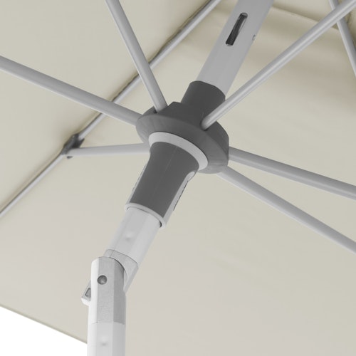 doppler Mittelmastschirm EXPERT 220 x 140 Auto-Tilt, Aluminium Silber / 100 % Polyester 180 g/m²