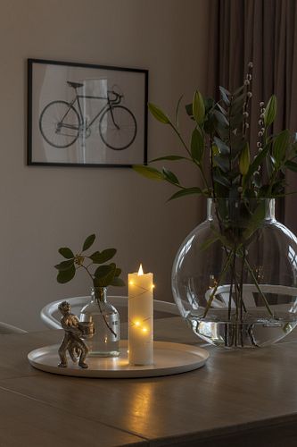 Konstsmide Weihnachtsbeleuchtung  LED Echtwachskerze cremeweiß 17,8cm