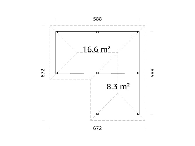 Palmako Pavillon Bianca 24,9 m² Set 213 Slide - 28 mm