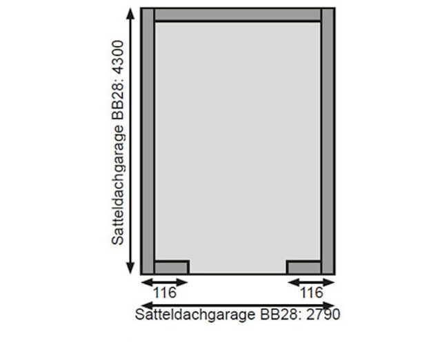 Karibu Garage Blockhausgarage 28 mm natur