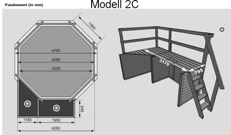 Karibu Pool Modell 2 A/B/C/D - kesseldruckimprägniert