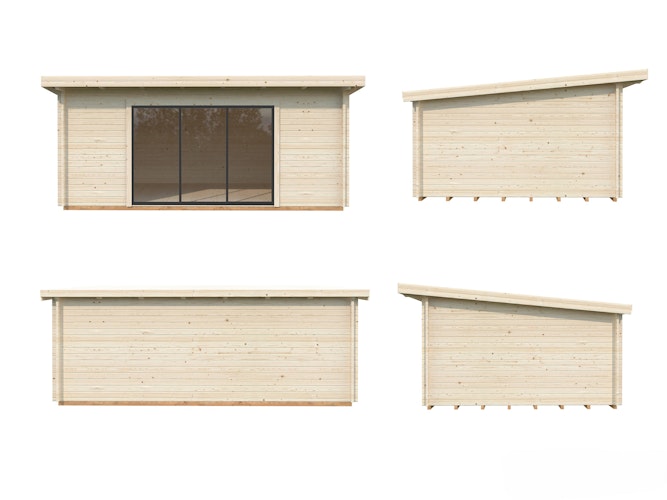 Palmako Gartenhaus Lea 19,4 m² mit Schiebetür - 44 mm