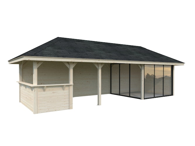 Palmako Pavillon Bianca 24,9 m² Set 515 Slide Plus mit Isolierglas-Schiebetüren