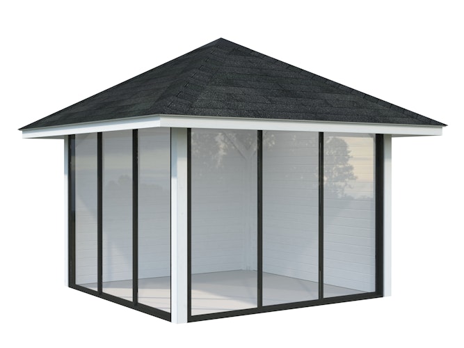 Palmako Pavillon Bianca 8,3 m² Set 501 Slide Plus mit Isolierglas-Schiebetüren - 28 mm