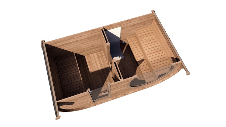 Weka Design Oval Saunahaus Keila mit Thermoholz - 28/42 mm