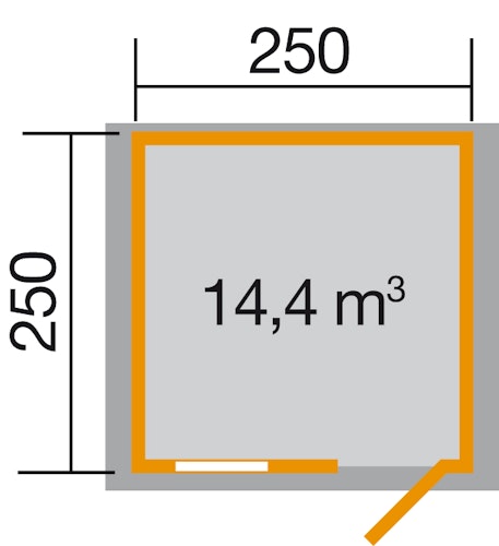 Weka Gartenhaus Premium28 FT mit Vordach (20 cm) - 28 mm