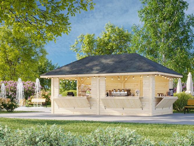 Palmako Kiosk Bianca 16,6 m² Set 112 - 28  mm