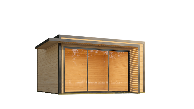 Weka Design Gartenhaus Pure Garden Amberley mit Aluminium-Schiebetür - 44 mm