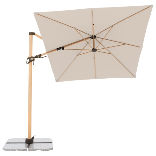 doppler Pendelschirm ALU WOOD 300 x 220, Aluminium Esche-Optik / 100 % Polyester 180 g/m²