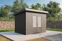 Vorschaubild Wolff Finnhaus WPC Gartenhaus Terra 3024 Anthrazit/Hellgrau - 28 mm 