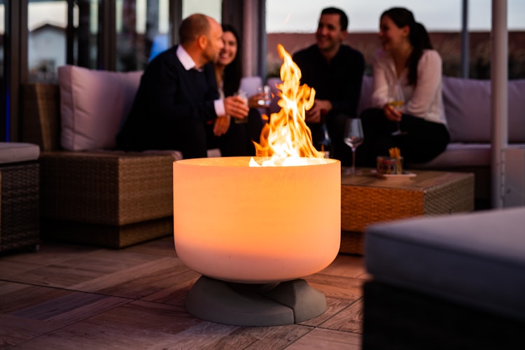 QFlame Feuerschale Set Ethanol Concrete