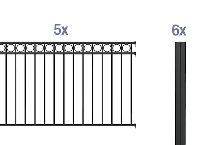Alberts® Zaun Grundset Circle zum Einbetonieren