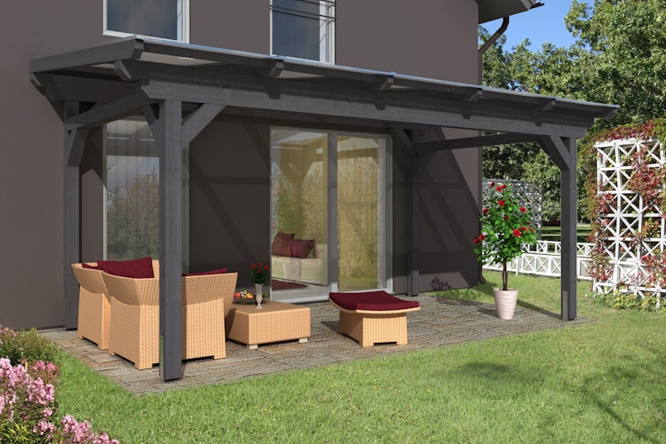 Skan Holz Sanremo aus Leimholz ohne Mittelpfosten Breite 541 cm freistehende Terrassenüberdachung