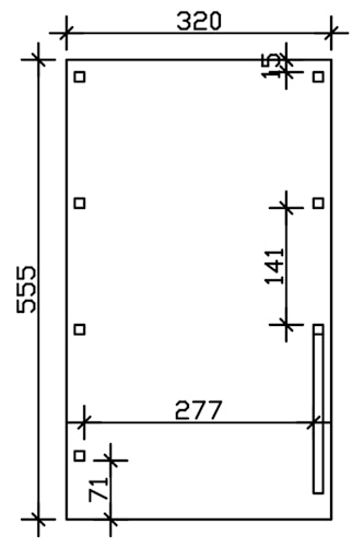 Skan Holz Carport Friesland 320x555 cm inkl. 1 Einfahrtsbogen Set E