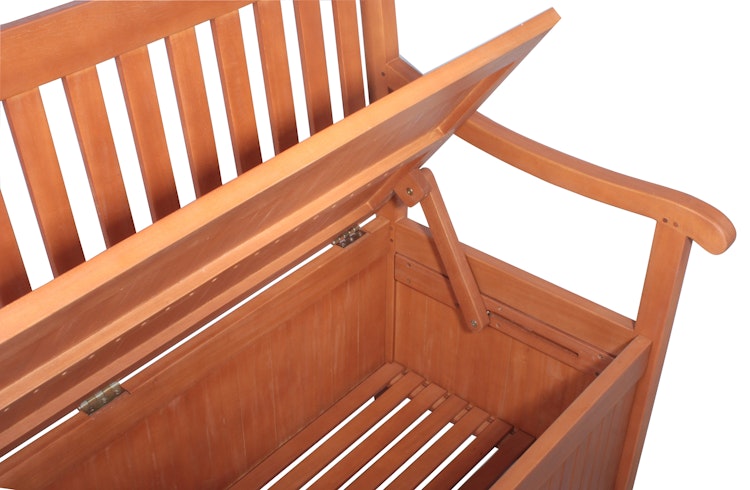 Garden Pleasure Bank mit Staufach HOUSTON, Eukalyptus geölt