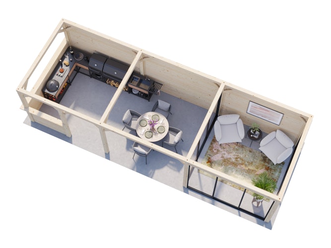 Palmako Pavillon Bianca 24,9 m² Set 216 Slide - 28 mm