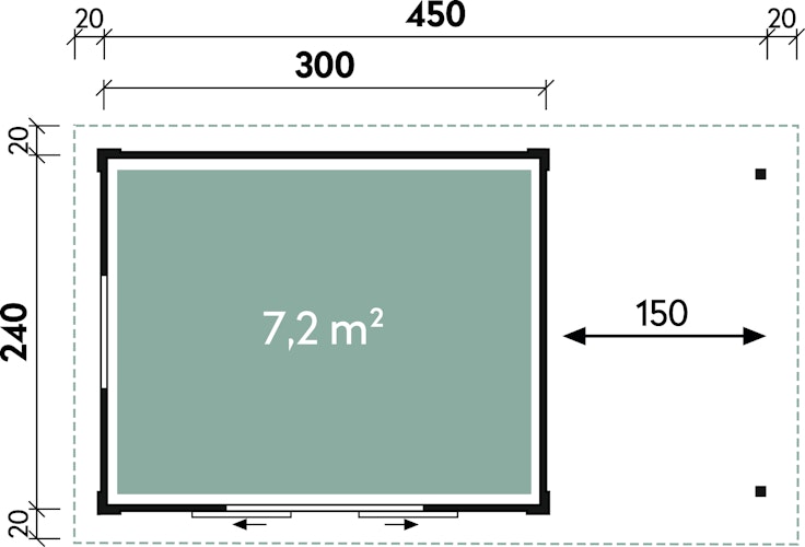 Wolff Finnhaus Gartenhaus Gerätehaus Pulti 28 ST-B mit 150 cm Seitendach A