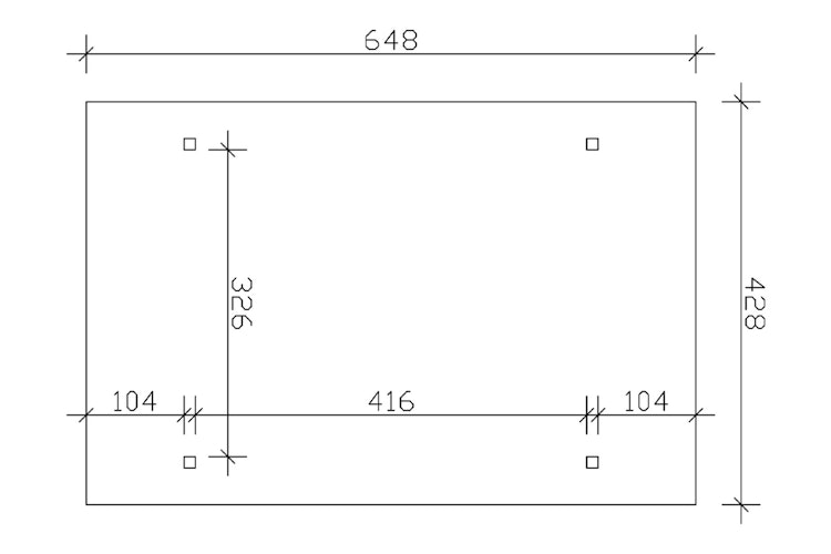 Skan Holz Odenwald - Design Einzel Carport aus Leimholz Breite 428 cm