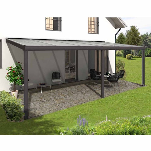 Skan Holz Aluminium Terrassenüberdachung Garda Breite 648 cm