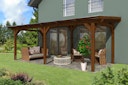 Vorschaubild Skan Holz Siena aus Leimholz mit Mittelpfosten Breite 648 cm freistehende Terrassenüberdachung