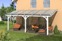 Vorschaubild Skan Holz Terrassenüberdachung Venezia mit Mittelpfosten Breite 648 cm