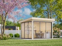 Vorschaubild Palmako Gartenhaus Connect Lenna 8,3 m² Set 701 Slide Plus mit Isolierglas-Schiebetüren - 28 mm