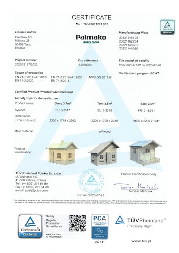 Palmako Kinderspielhaus Tom 3,8 m² - weiß lackiert