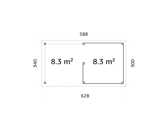Palmako Carport/Pavillon Connect Lenna 16,6 m² Set 310