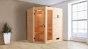 Vorschaubild Weka Sauna Valida Eck 1 mit Glastür/Fenster- Massivholzsauna 38 mm