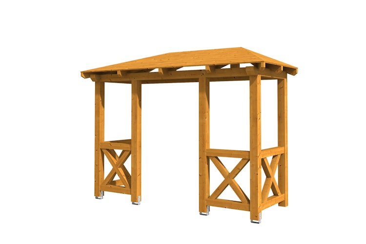 Skan Holz Walmdach Vordach Doppeltür Wismar