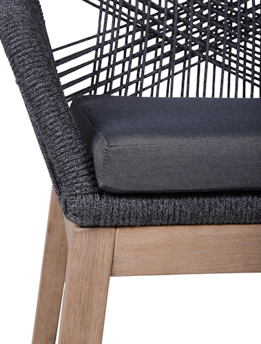 Garden Pleasure Gartenmöbel Set ARVADA / POMONA, Tisch Ø 110 + 4 Sessel, Akazie / Rope / Kissen 100 % Polyester