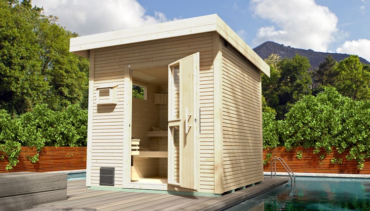 Weka Blockbohlen Saunahaus Kuopio - 45 mm Blockbohlen