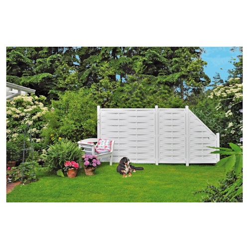 T&J LIGHTLINE KS-Lamellenzaun 90 x 180/90 cm, Ecke rechts, weiß